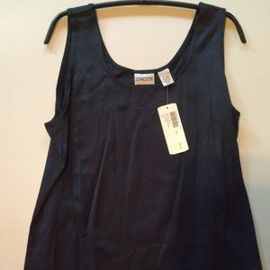 Navy Microfiber Scoop-Neck Tank Top